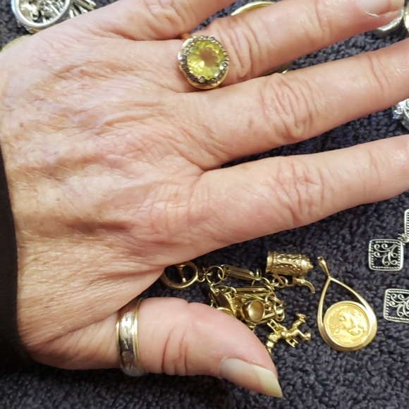 14k Lemon Quartz and chocolate diamond ring - Picture 4 of 5